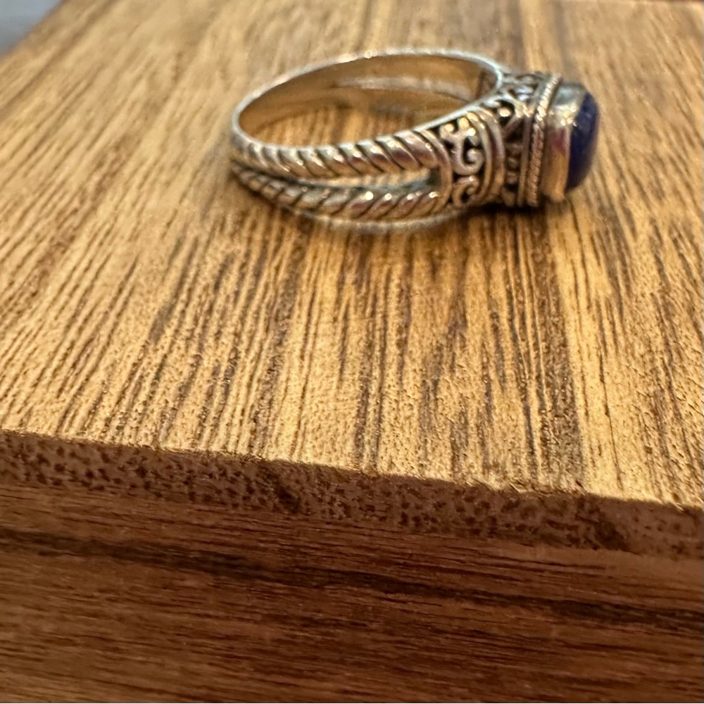 Blue Lapis Sterling Silver Ring, Size 8.75 - Picture 7 of 11